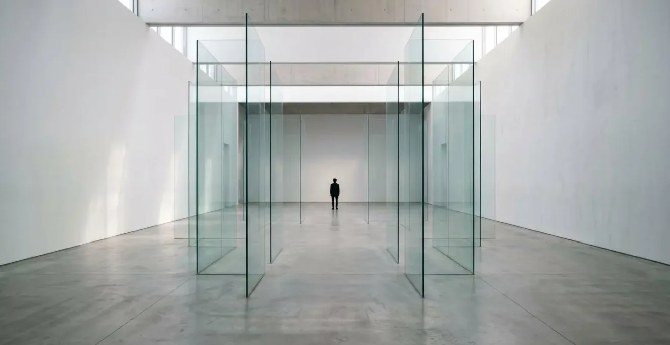 Représentation minimaliste de la transparence et de l'authenticité dans la communication de marque contemporaine