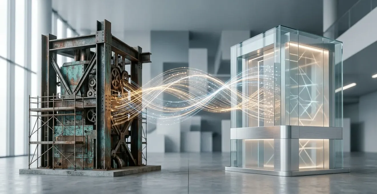 Intégration d'un système ERP moderne avec une infrastructure legacy existante dans un environnement professionnel