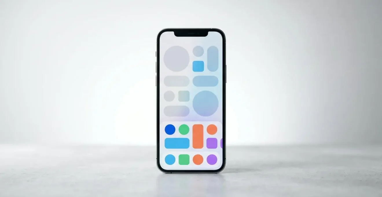 Vue d'ensemble d'une interface mobile minimaliste avec navigation ergonomique en bas de l'écran