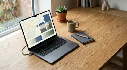 Interface web minimaliste représentant un parcours utilisateur fluide sans obstacles sur un site e-commerce moderne